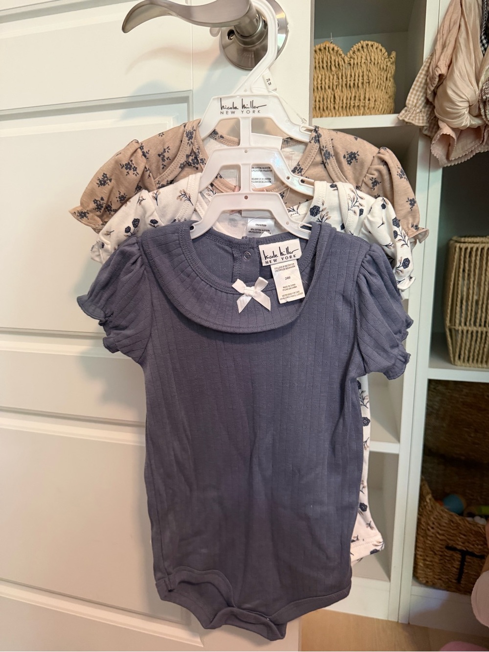 Girls' Blue Short-Sleeve Bodysuit